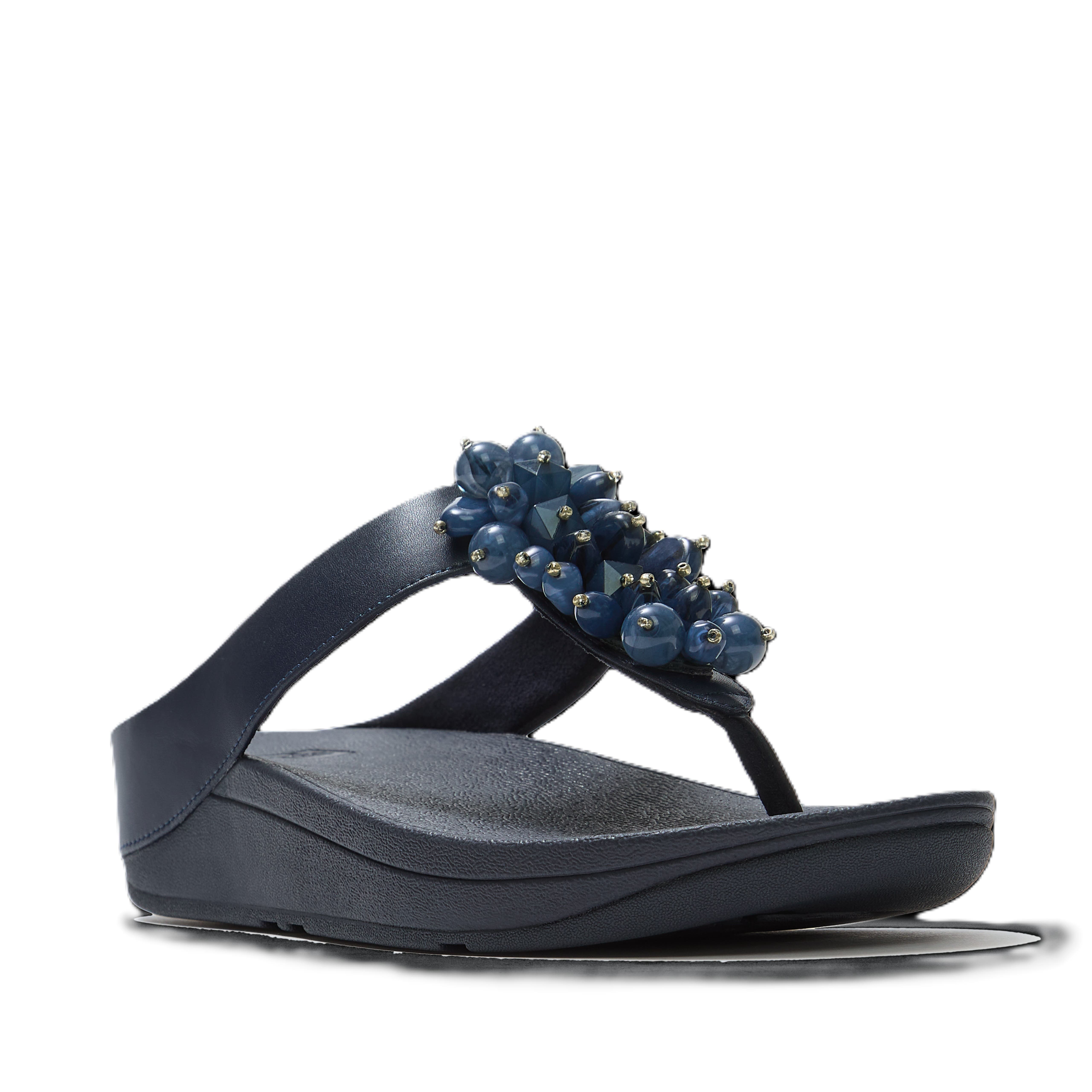 FitFlop Fino Bead Cluster Sandals, Main, color, Midnight Navy