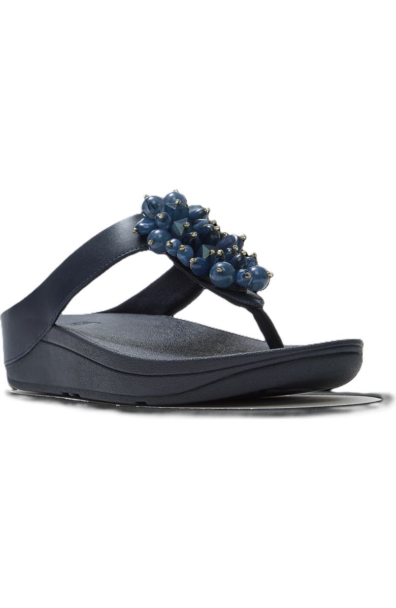 FitFlop Fino Bead Cluster Sandals, Main, color, Midnight Navy