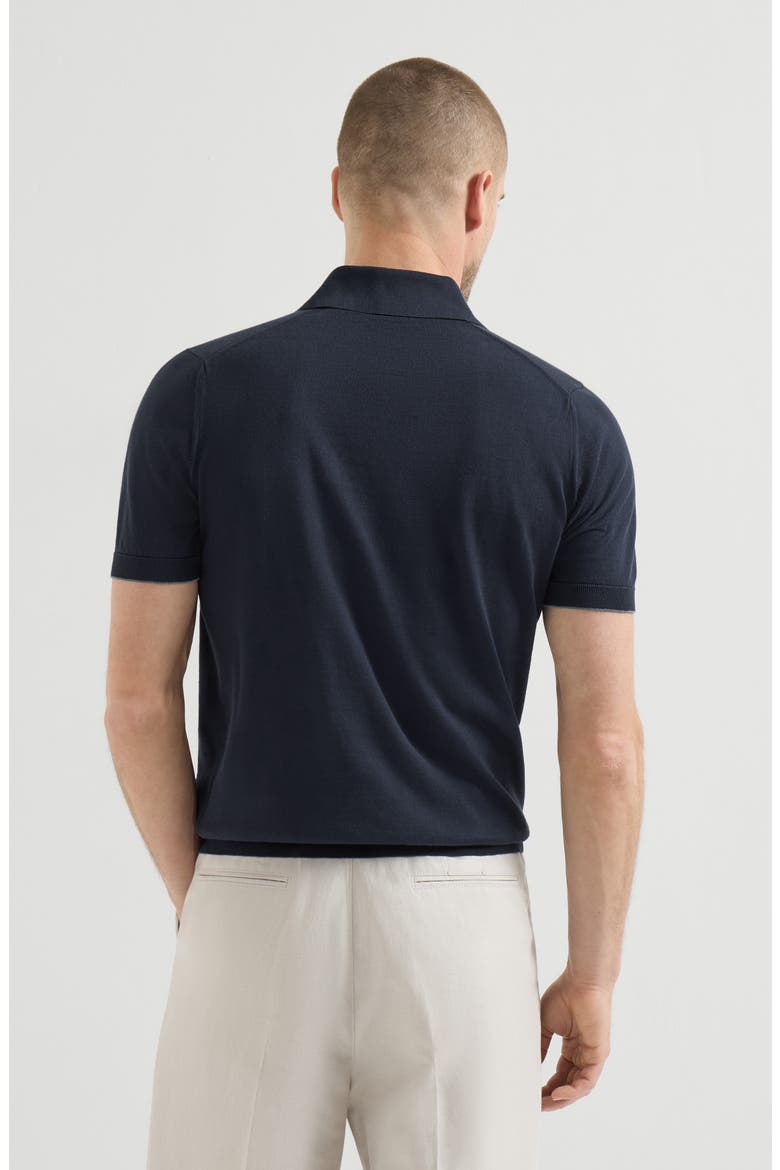 Lightweight knit Polo, Alternate, color, Navy Blue