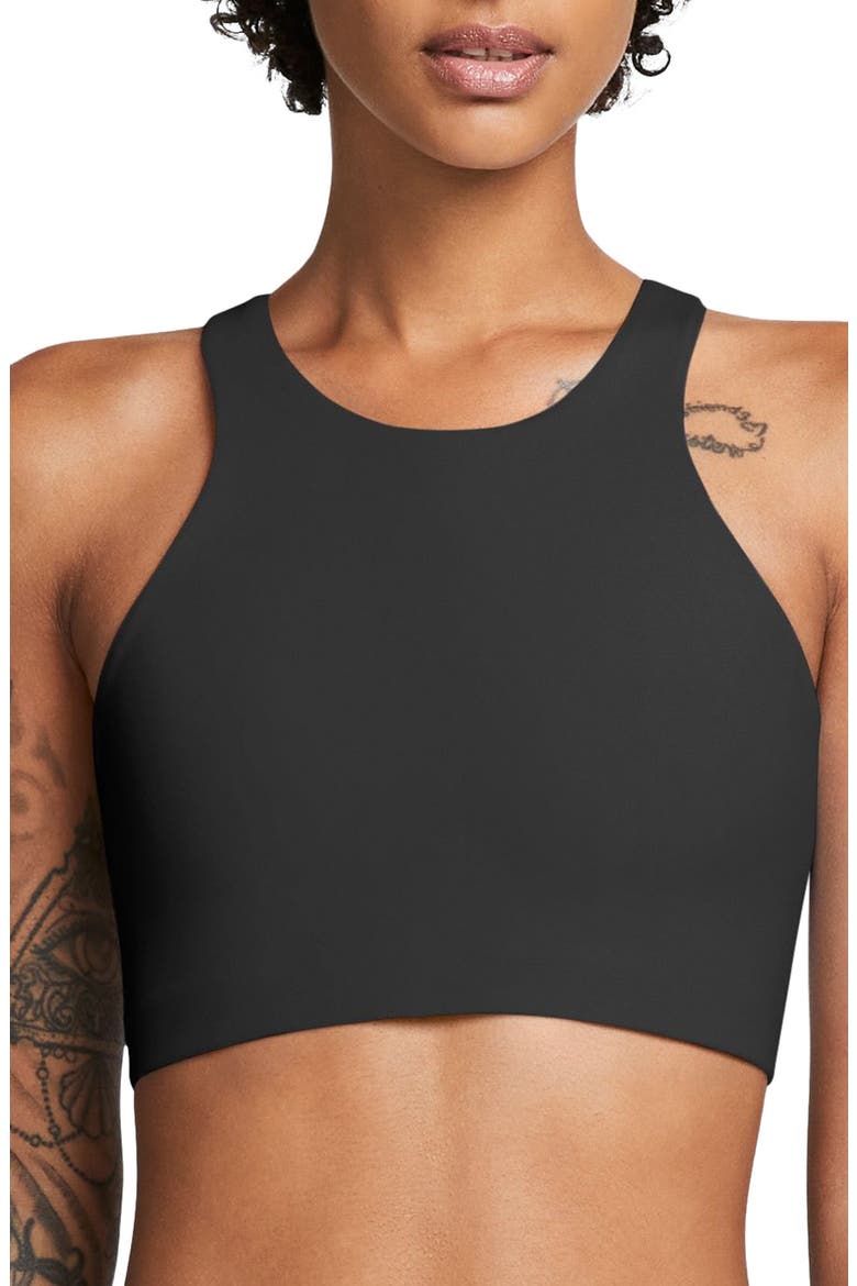 Dri-FIT Alate Curve Cutout Sports Bra, Main, color, BLACK