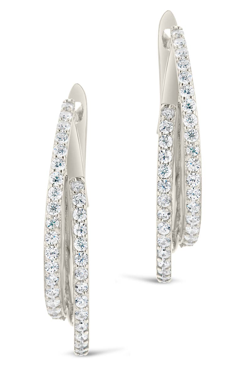 Kyle Hoop Earrings, Alternate, color, SILVER