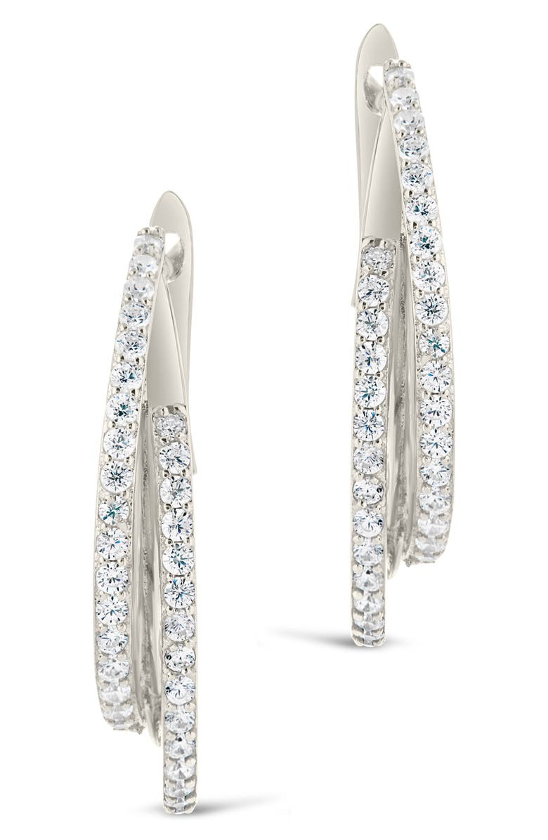 Sterling Forever Kyle Hoop Earrings, Alternate, color, Silver