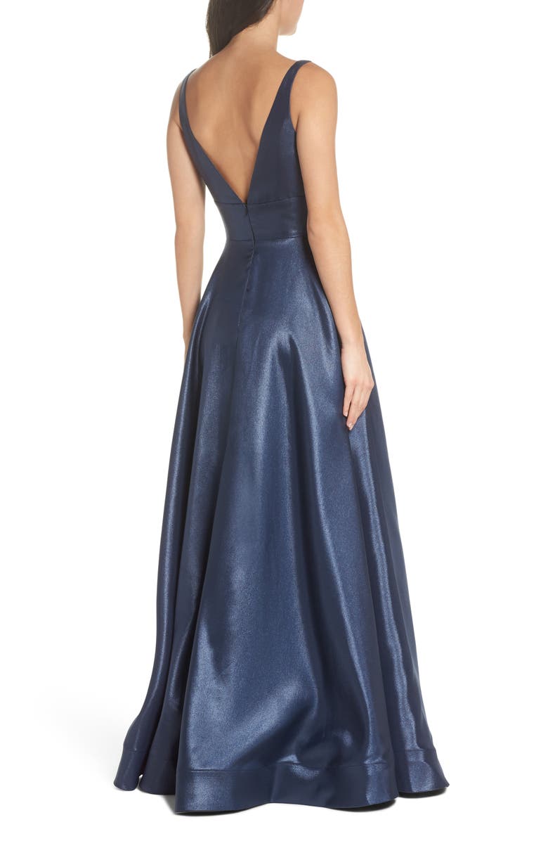 La Femme Mikado A-Line Gown, Alternate, color, 