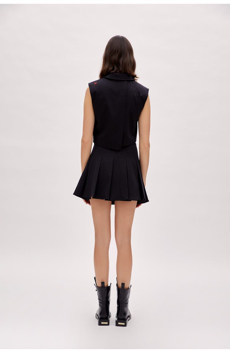 PCFG Cotton Pleated Skirt, Alternate, color, Black