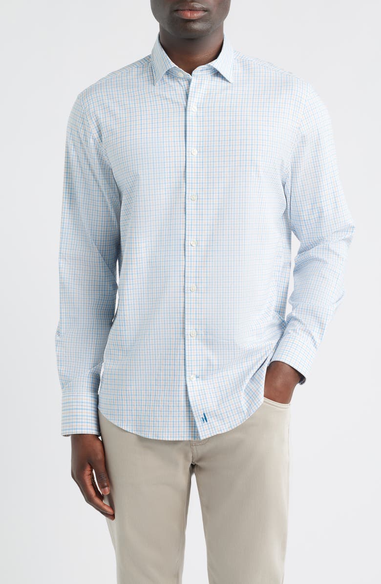 johnnie-O Briney Tattersall Check Everyday Performance Button-Up Shirt, Main, color, 