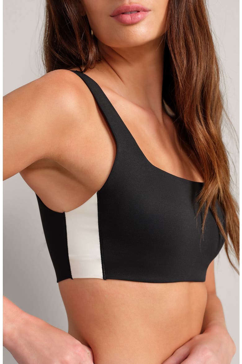 ReviveForm Colorblock UPF 50+ Sports Bra, Alternate, color, BLACK