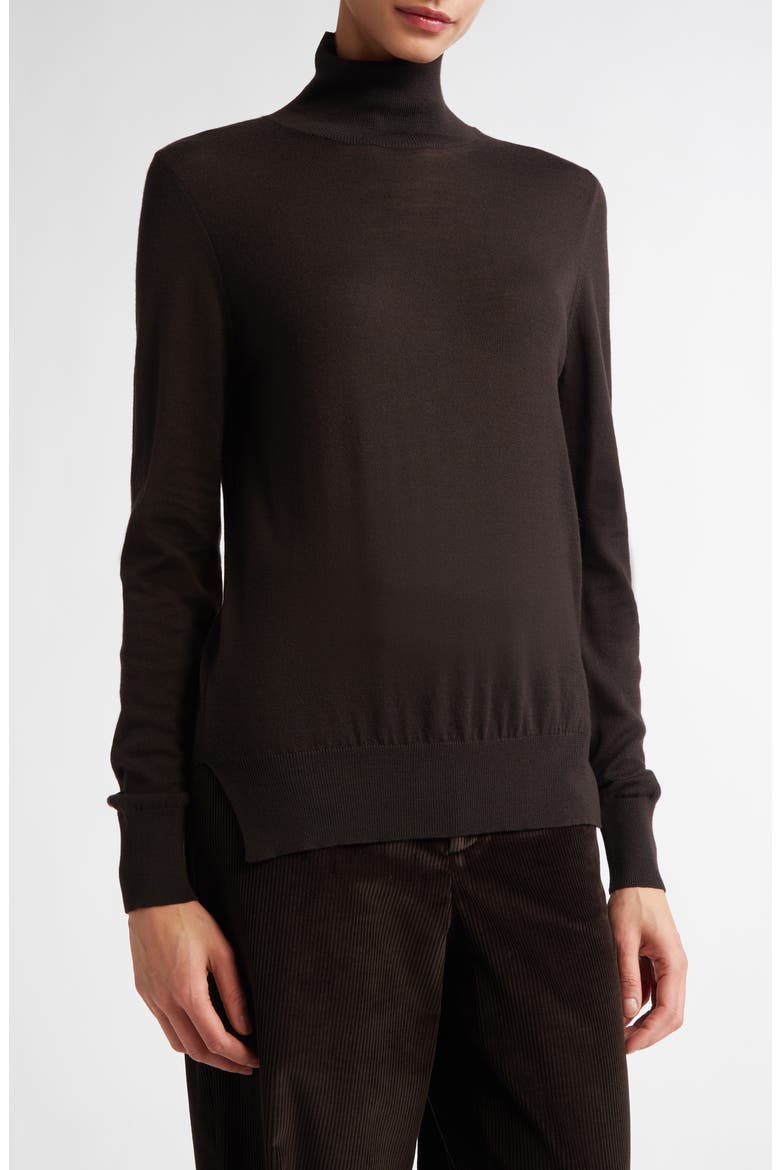 Susan Turtleneck Virgin Wool Sweater, Alternate, color, ESPRESSO