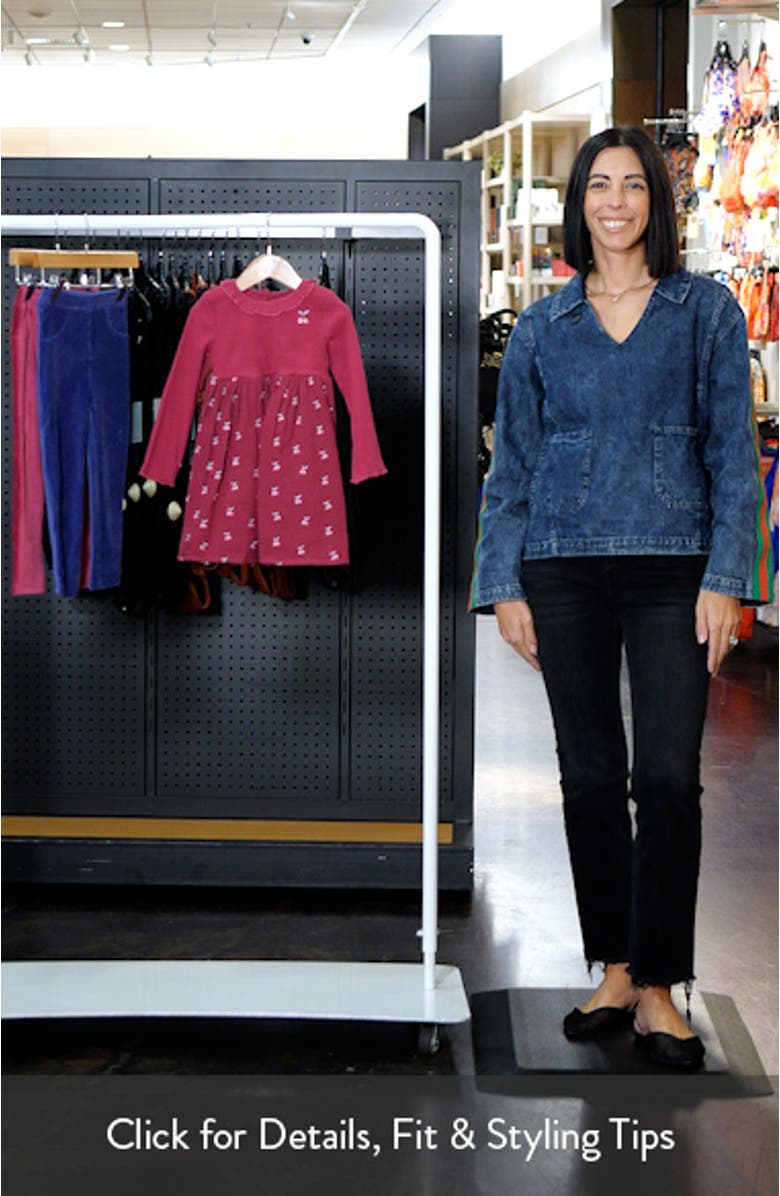 Kids' Cherry Embroidered Long Sleeve Dress, sales video thumbnail