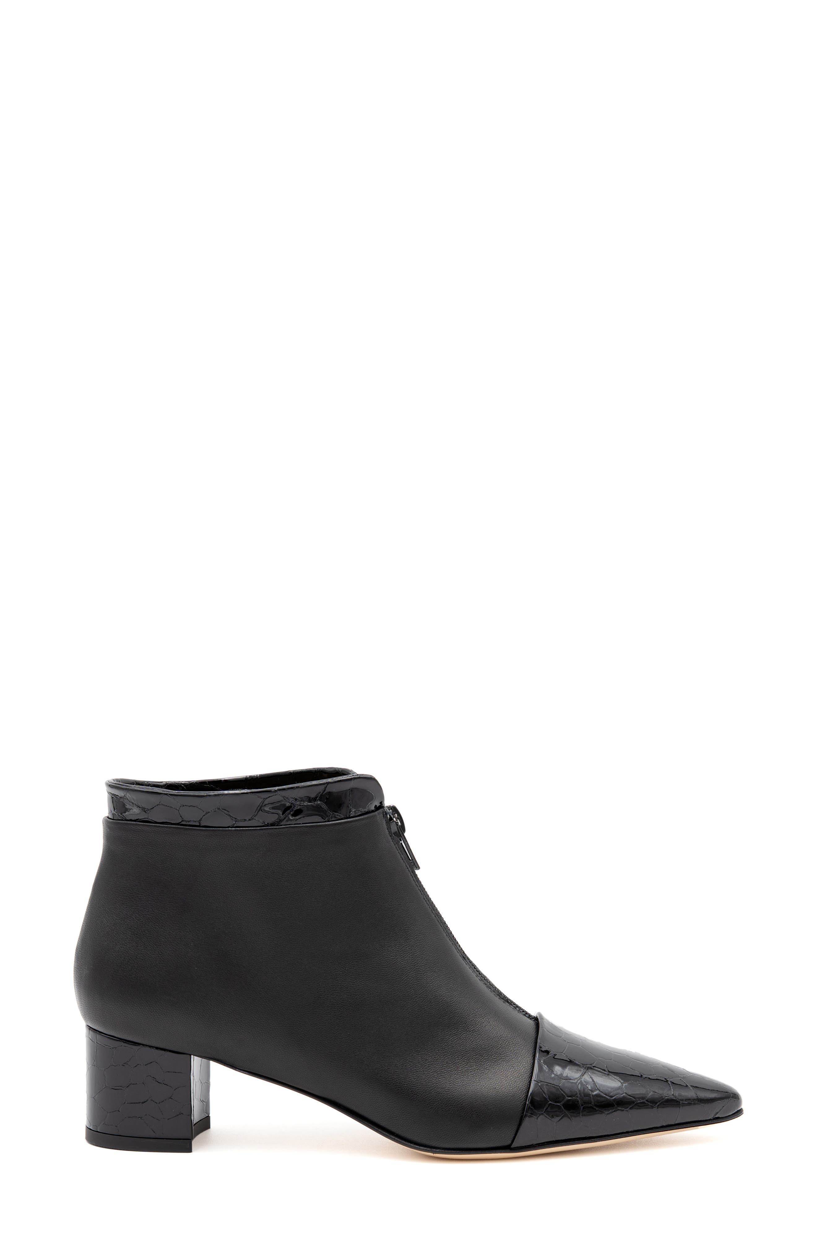 Amalfi by Rangoni Petronio Pointed Cap Toe Bootie, Alternate, color, Black Parmsoft Black Coretta
