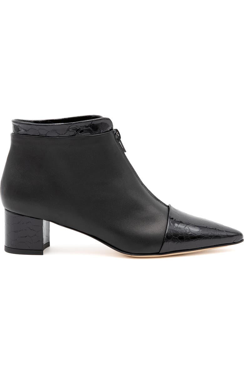 Amalfi by Rangoni Petronio Pointed Cap Toe Bootie, Alternate, color, Black Parmsoft Black Coretta