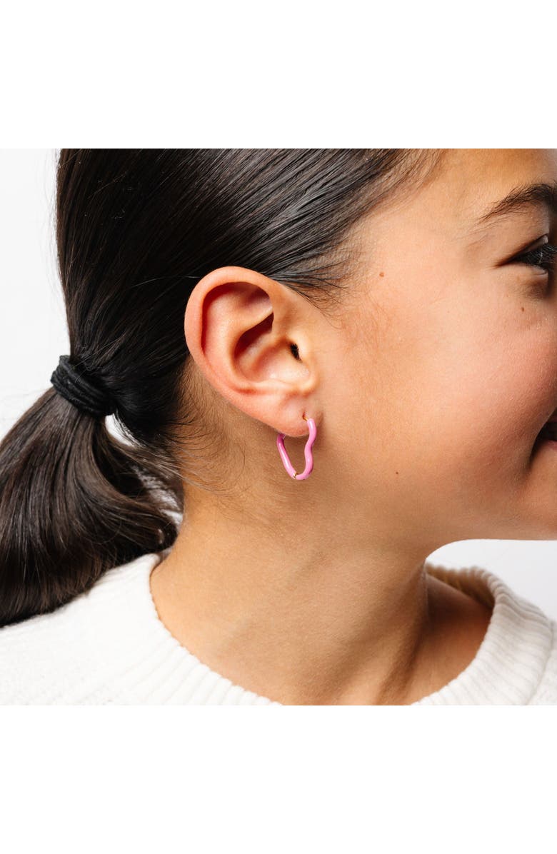 Pip Pop Enamel Heart Hoop, Alternate, color, Pink