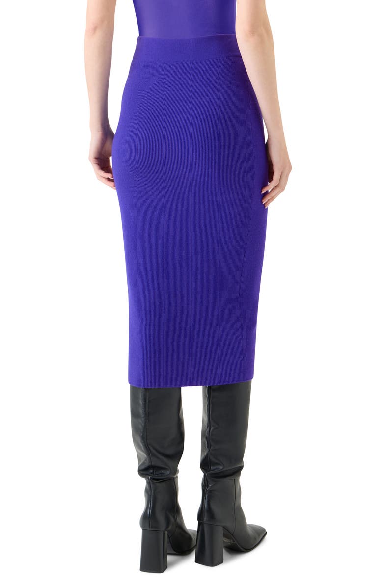 Akris punto Stretch Virgin Wool & Cashmere Rib Knit Tube Skirt, Alternate, color, Ultra Violet