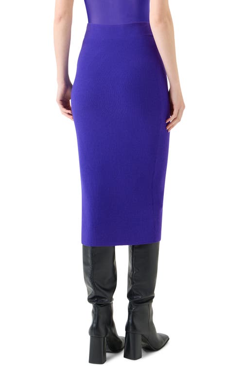 Akris Punto Stretch Virgin Wool & Cashmere Rib Knit Tube Skirt In Purple