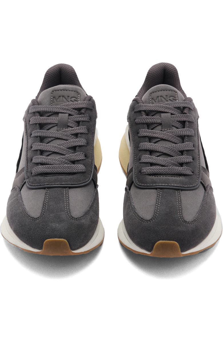 MANGO Leather Mixed Sneaker, Alternate, color,
