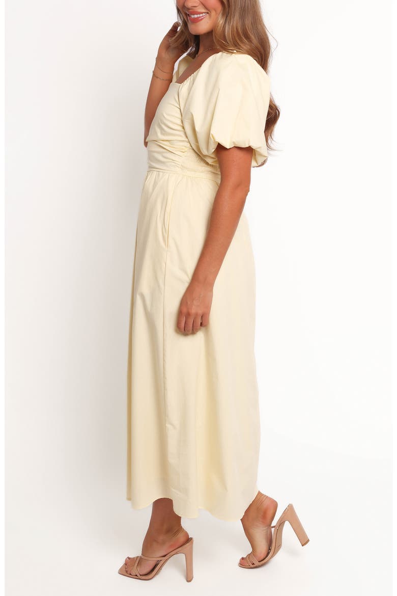 Clo Puff Sleeve Midi Dress, Alternate, color, YELLOW