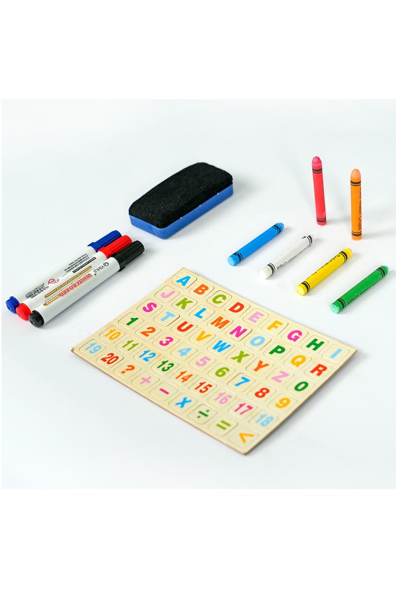 Wooden Tabletop Art Easel Doublesided Magnetic Chalk & White, Alternate, color, Multicolored
