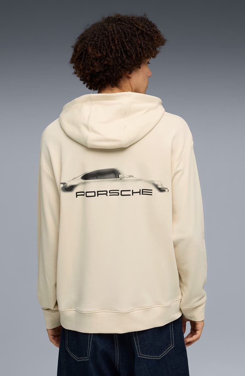 PUMA Porsche League Graphic Hoodie, Alternate, color, Alpine Snow