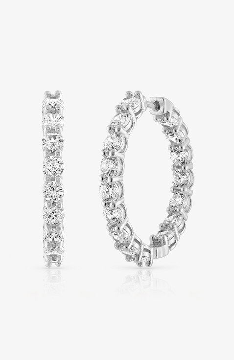 Inside Out CZ Hoop Earrings