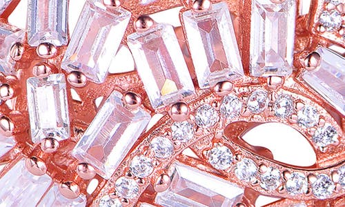 Suzy Levian Cubic Zirconia Cluster Heart Stud Earrings