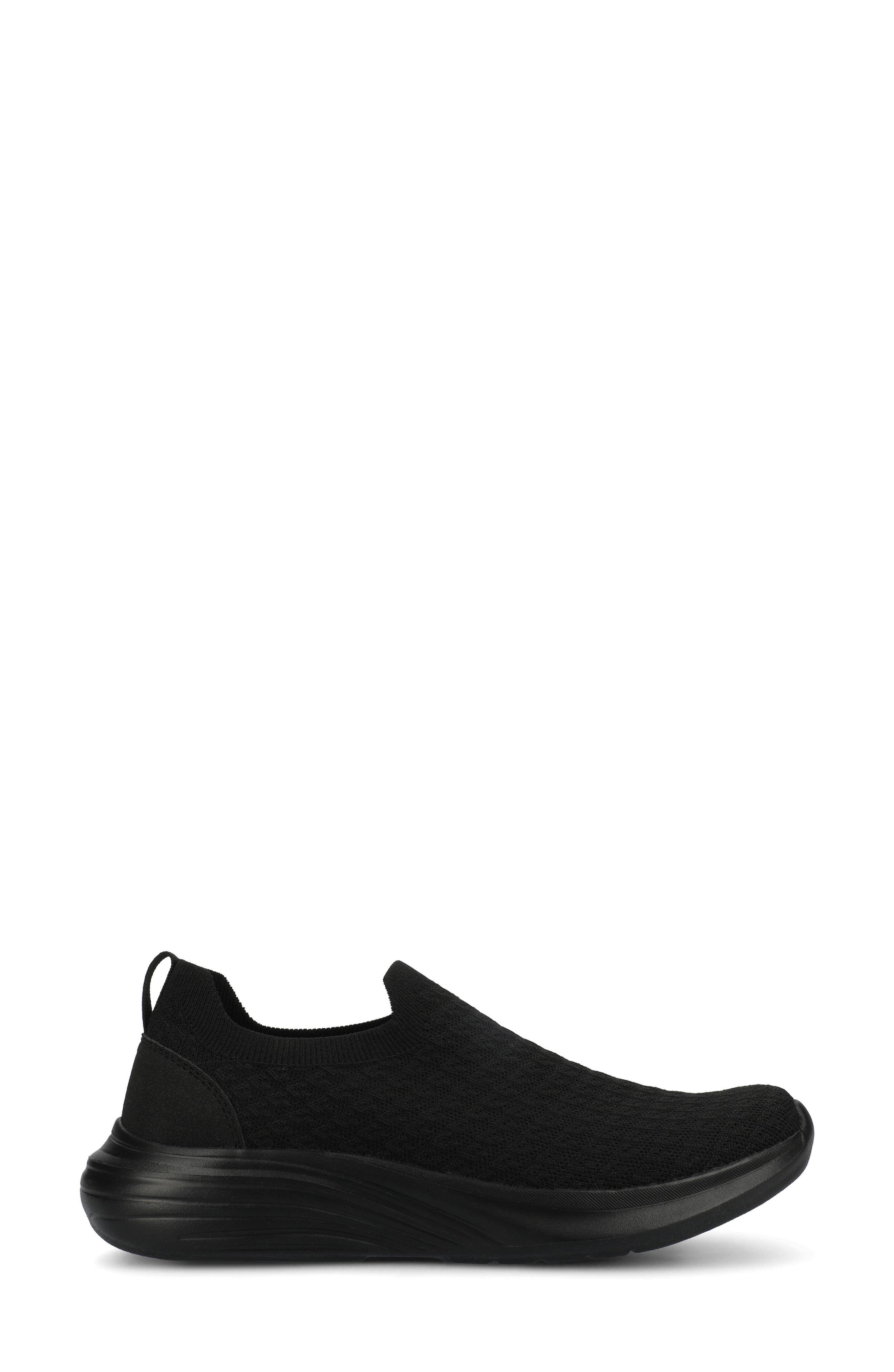 Journee Collection Linnea Knit Sneaker, Alternate, color, Black