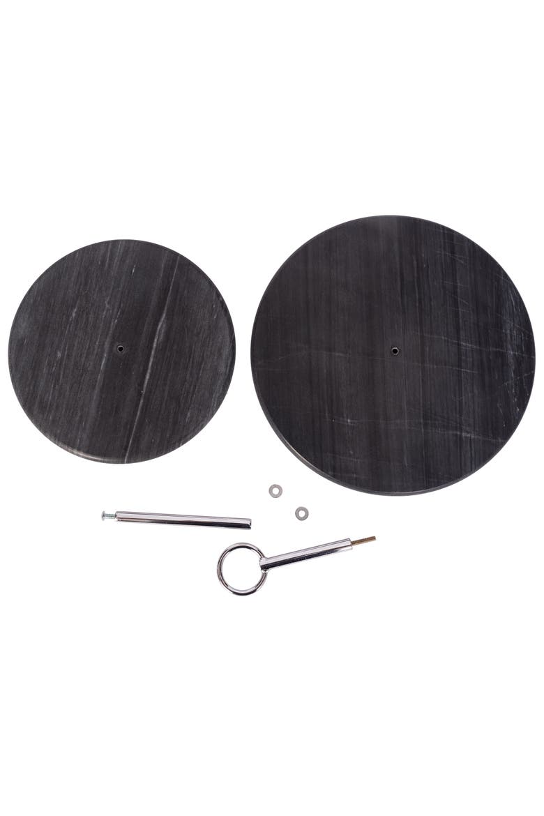 Artifacts Trading Company 2-Tier Round Dessert Plate, Alternate, color, Black Matte