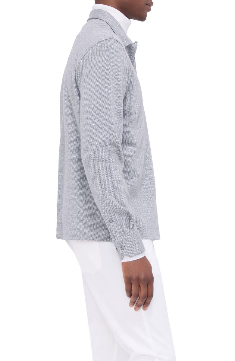 Bugatchi Long Sleeve Cotton Blend Polo, Alternate, color, Cement