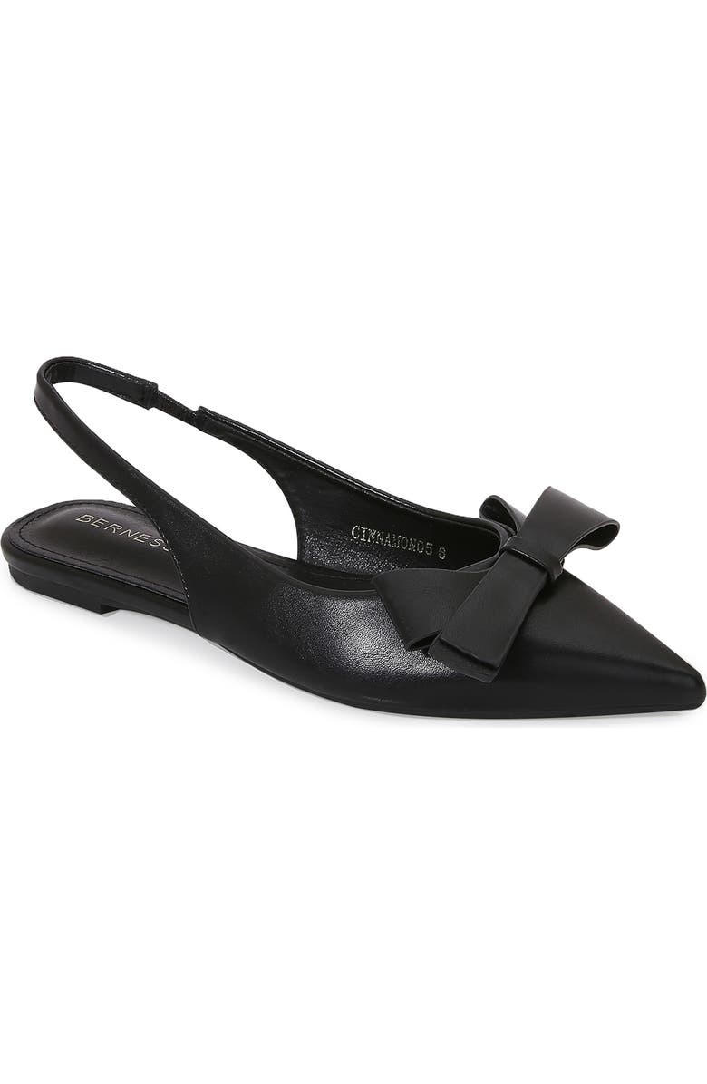 BERNESS Cinnamon Bow Slingback Flat, Main, color, Black