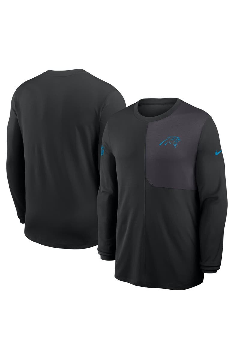 Nike Men's Nike Black Carolina Panthers Sideline Coach UV Performance Long Sleeve T-Shirt, Alternate, color, Black