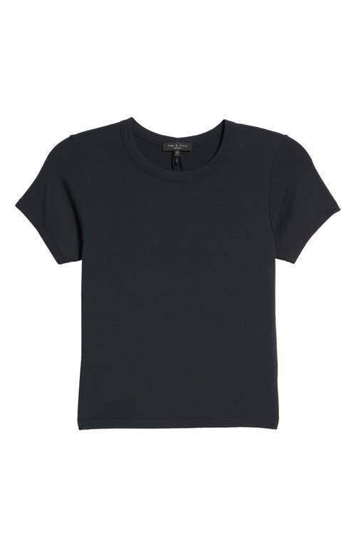 Rag & Bone Luca Slim Short-sleeve Baby Tee In Black