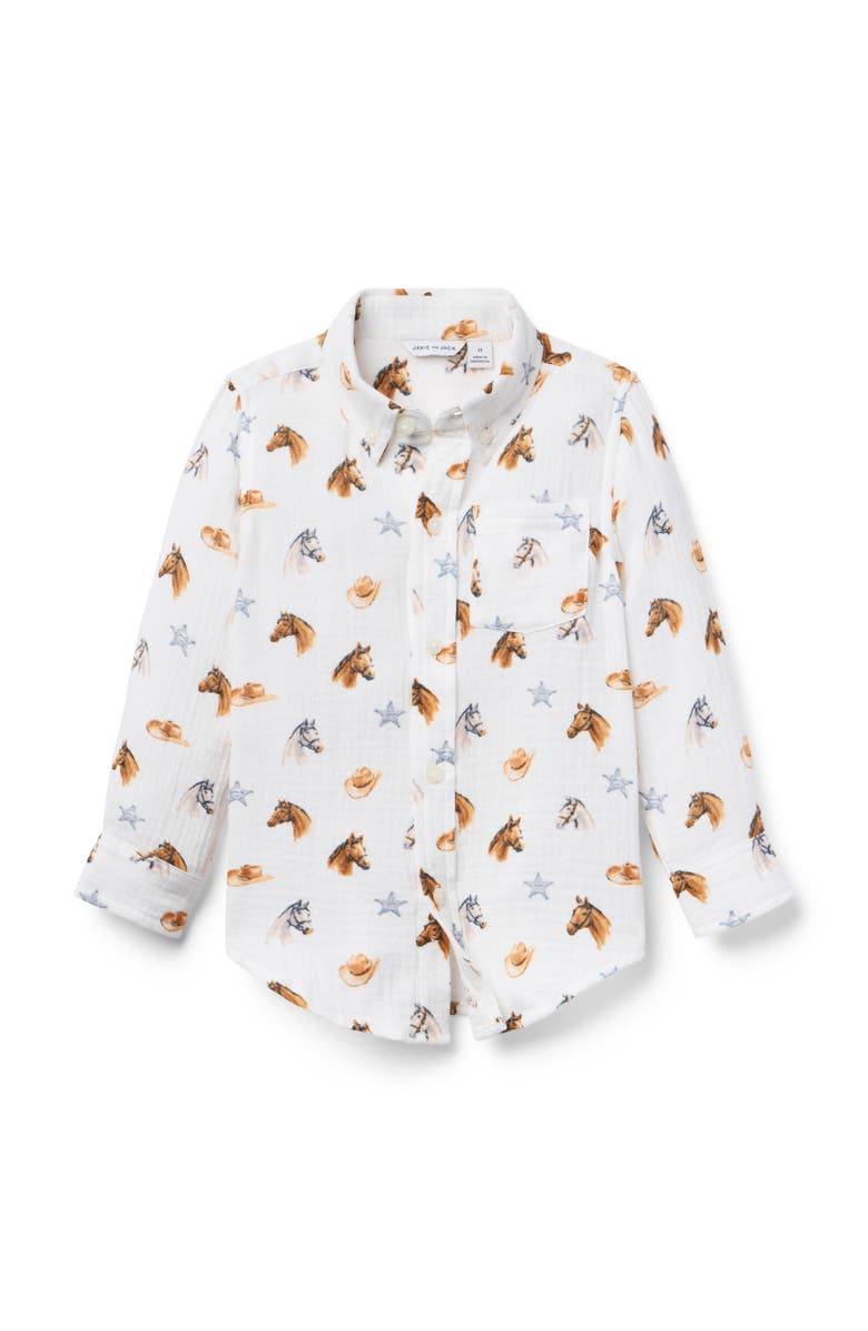 Janie and Jack The Rein In Style Shirt, Main, color, Ivory