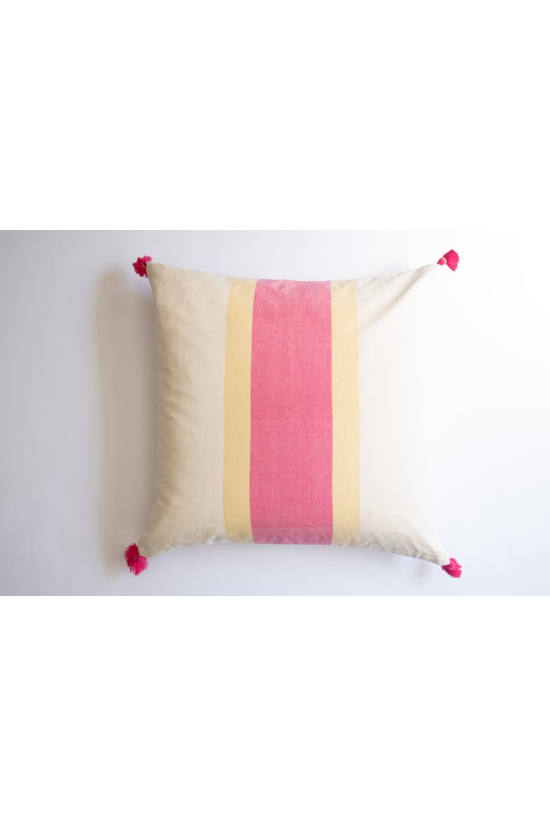 Saroj Handloom Square Pillow Cover with Tassels, Alternate, color, 24x24"