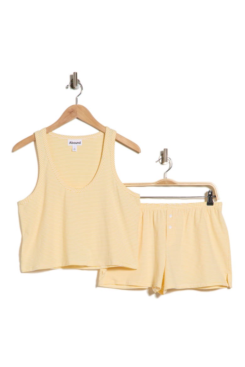 Tank Short Pajamas, Alternate, color, WHITE- YELLOW ROCCO STRIPE