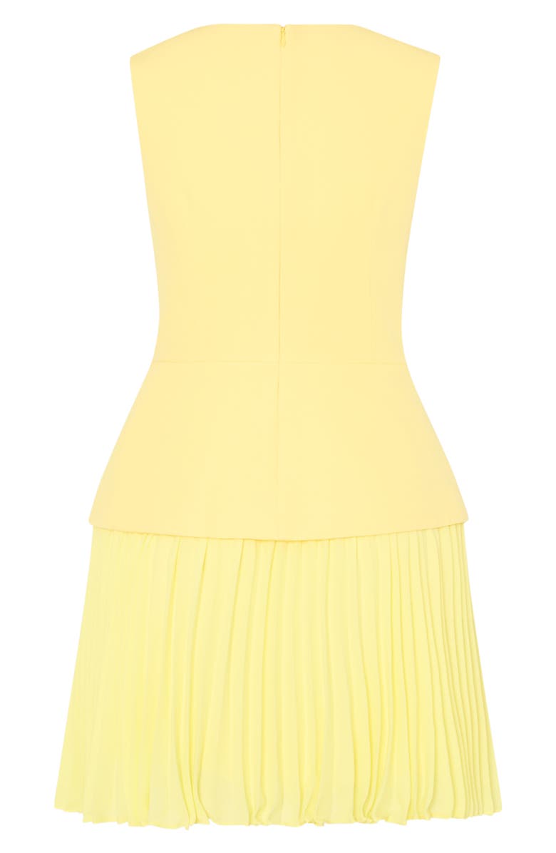 Milly Haddy Pleated Sleeveless Minidress, Alternate, color, Yellow