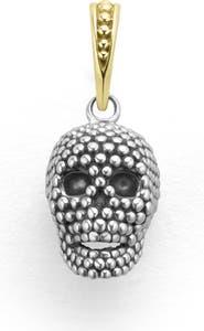LAGOS Men's Anthem Sterling Silver Caviar Skull Pendant