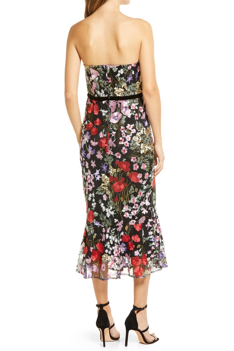 Floral Embroidered Strapless Dress, Alternate, color, PINK MULTI