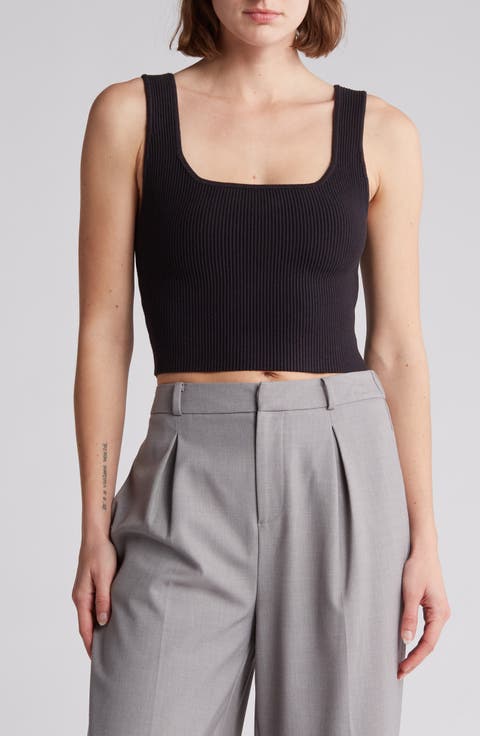 Reversible Rib Crop Sweater Tank