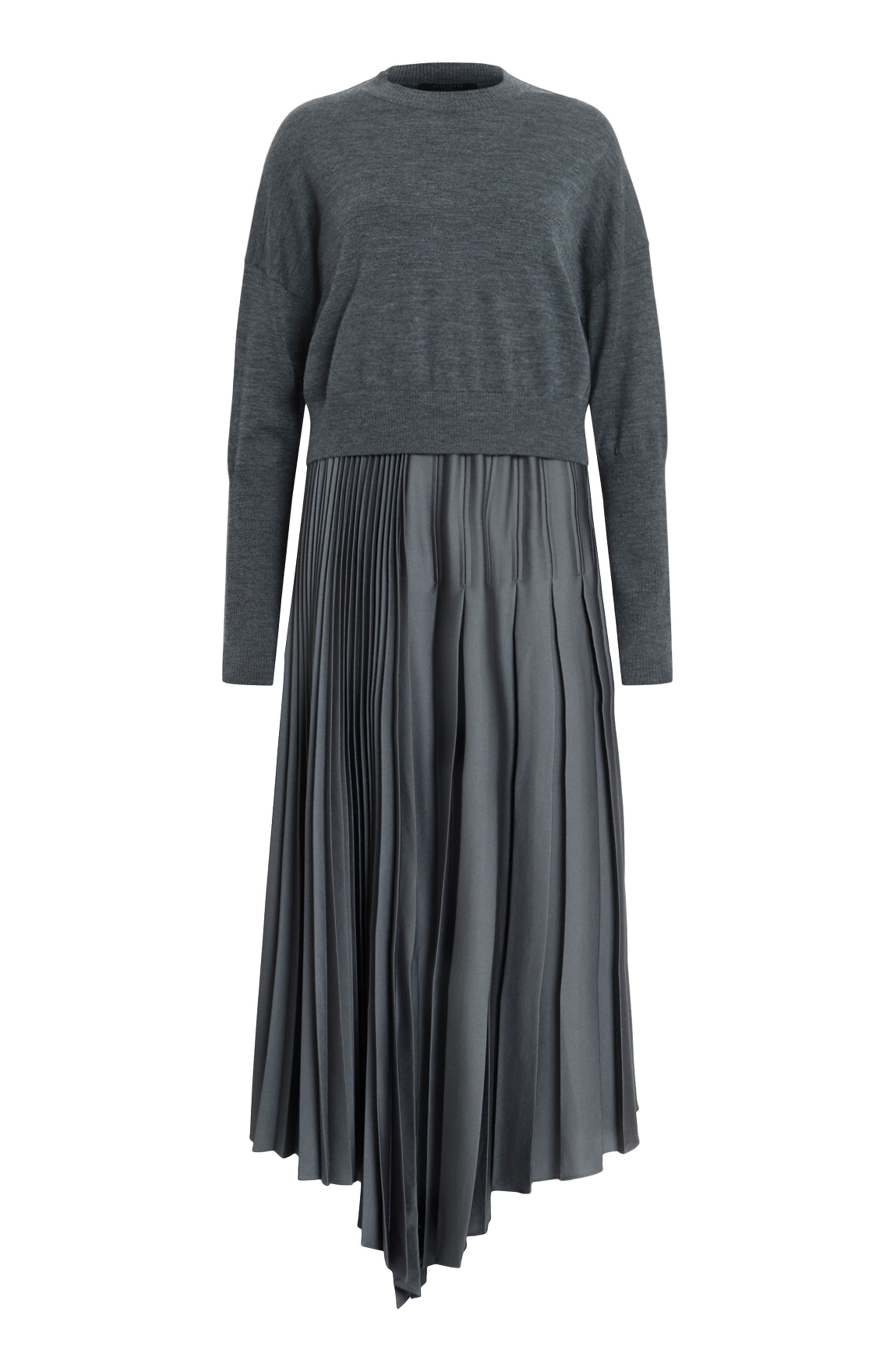 allsaints adriana sweater & pleated dress ALLSAINTS Adriana Sweater & Pleated Dress