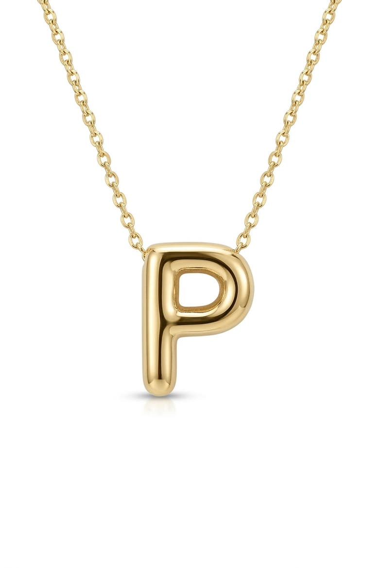 14K Gold Letter Initial Pendant Necklace, Alternate, color, Letter P