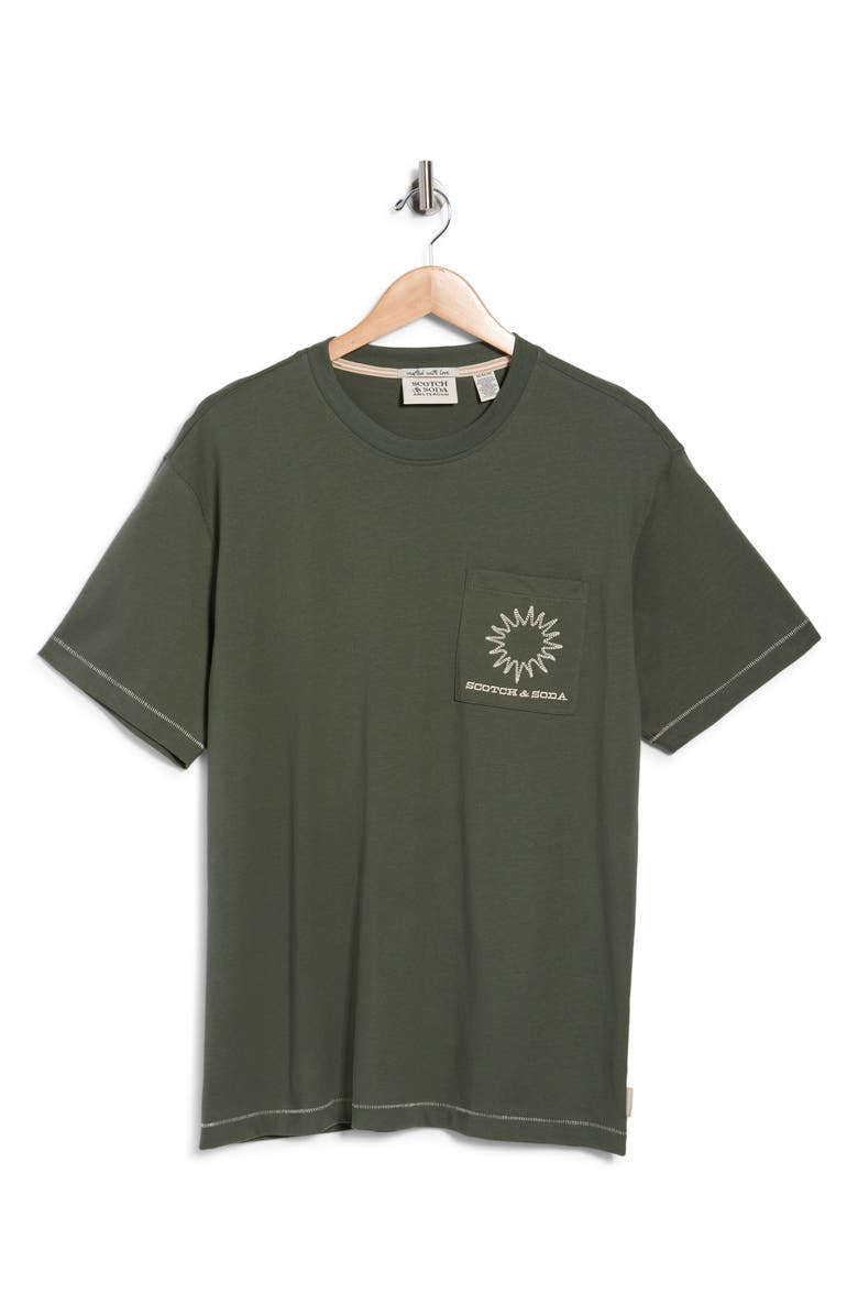 Scotch & Soda Sun Embroidered Pocket T-Shirt, Main, color, 