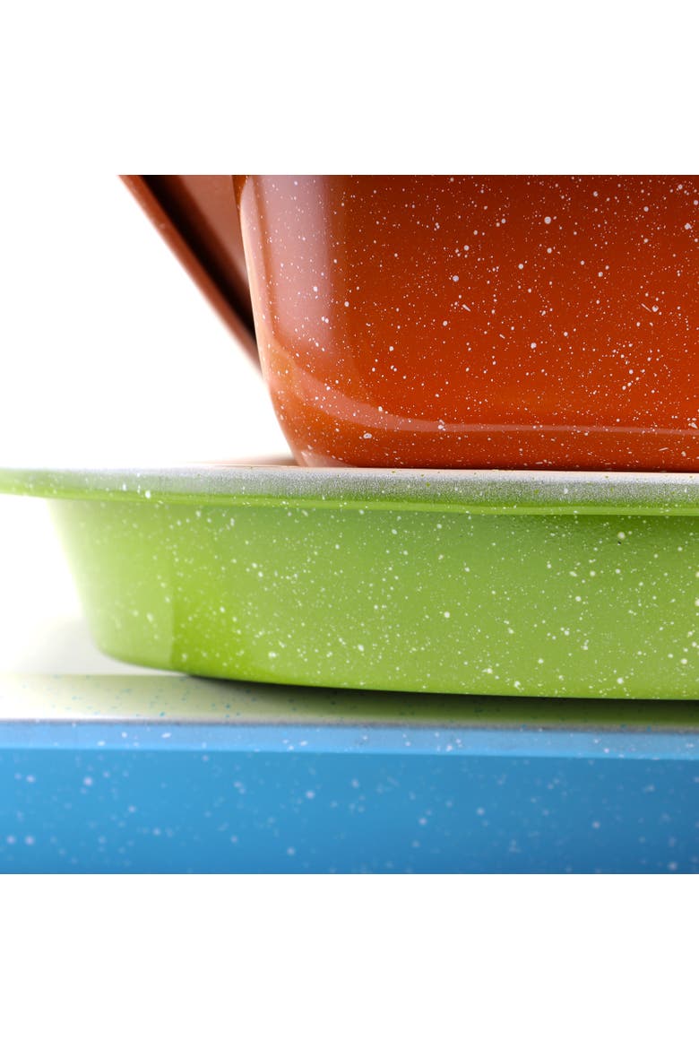 ColorSplash Imbue 3 Piece Carbon Steel Nonstick Bakeware Set, Alternate, color, Blue