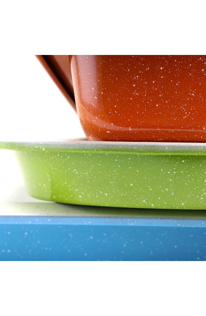 Gibson ColorSplash Imbue 3 Piece Carbon Steel Nonstick Bakeware Set, Alternate, color, Blue