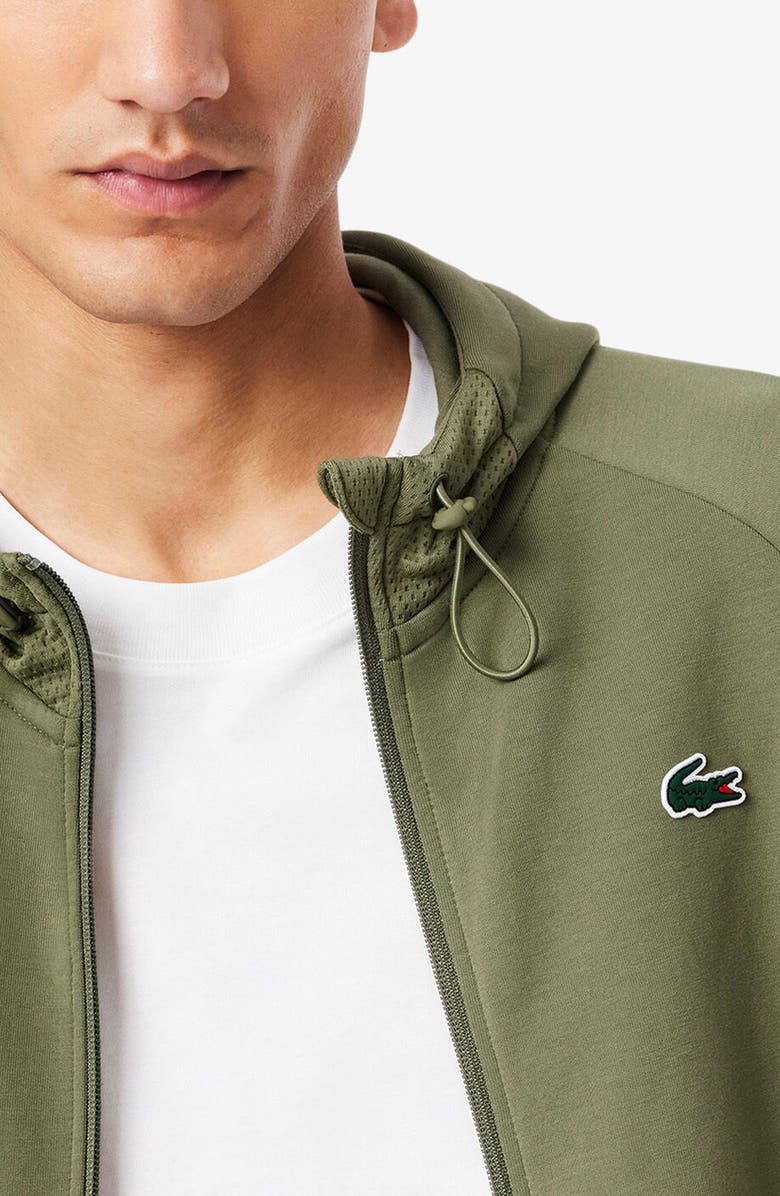 Lacoste Tennis Ventilated Zip Hoodie, Alternate, color, Khaki/ Khaki