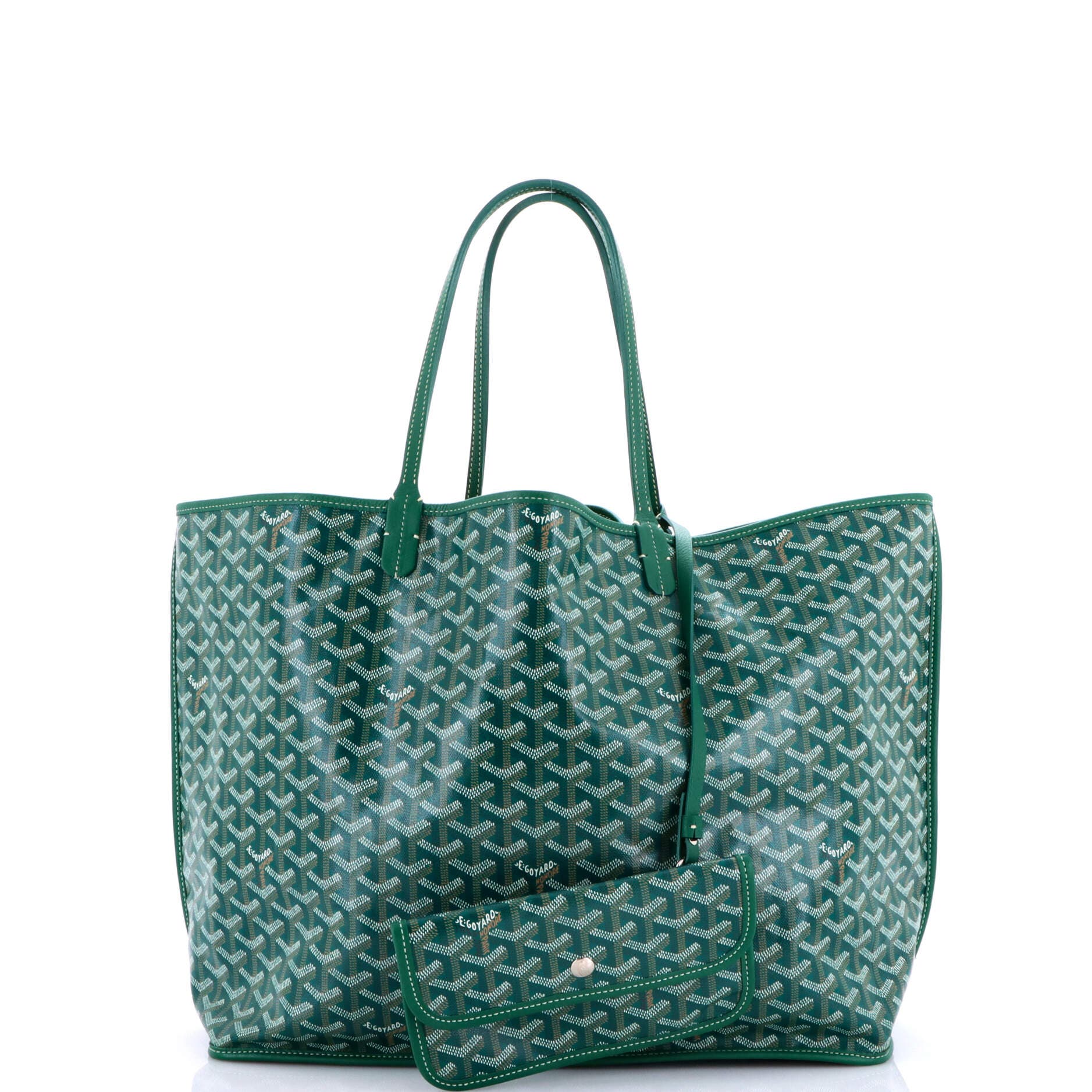 Pre-Owned Goyard Anjou Reversible Tote Coated Canvas GM, Alternate, color, Green