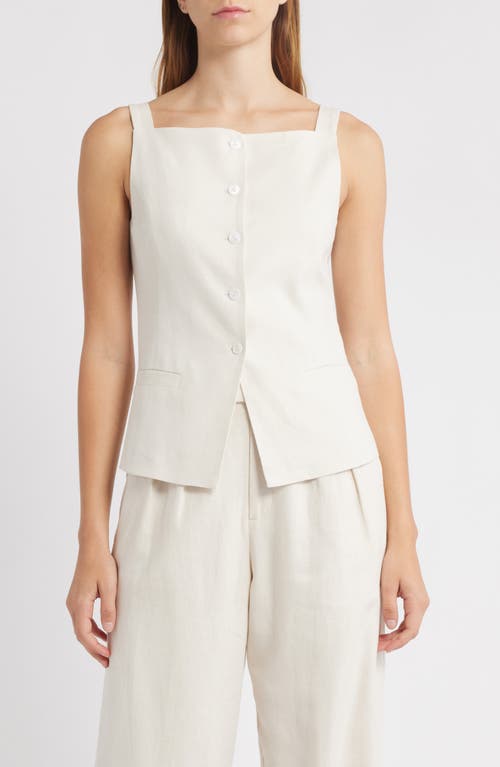 Wayf Naomi Linen Blend Vest In White