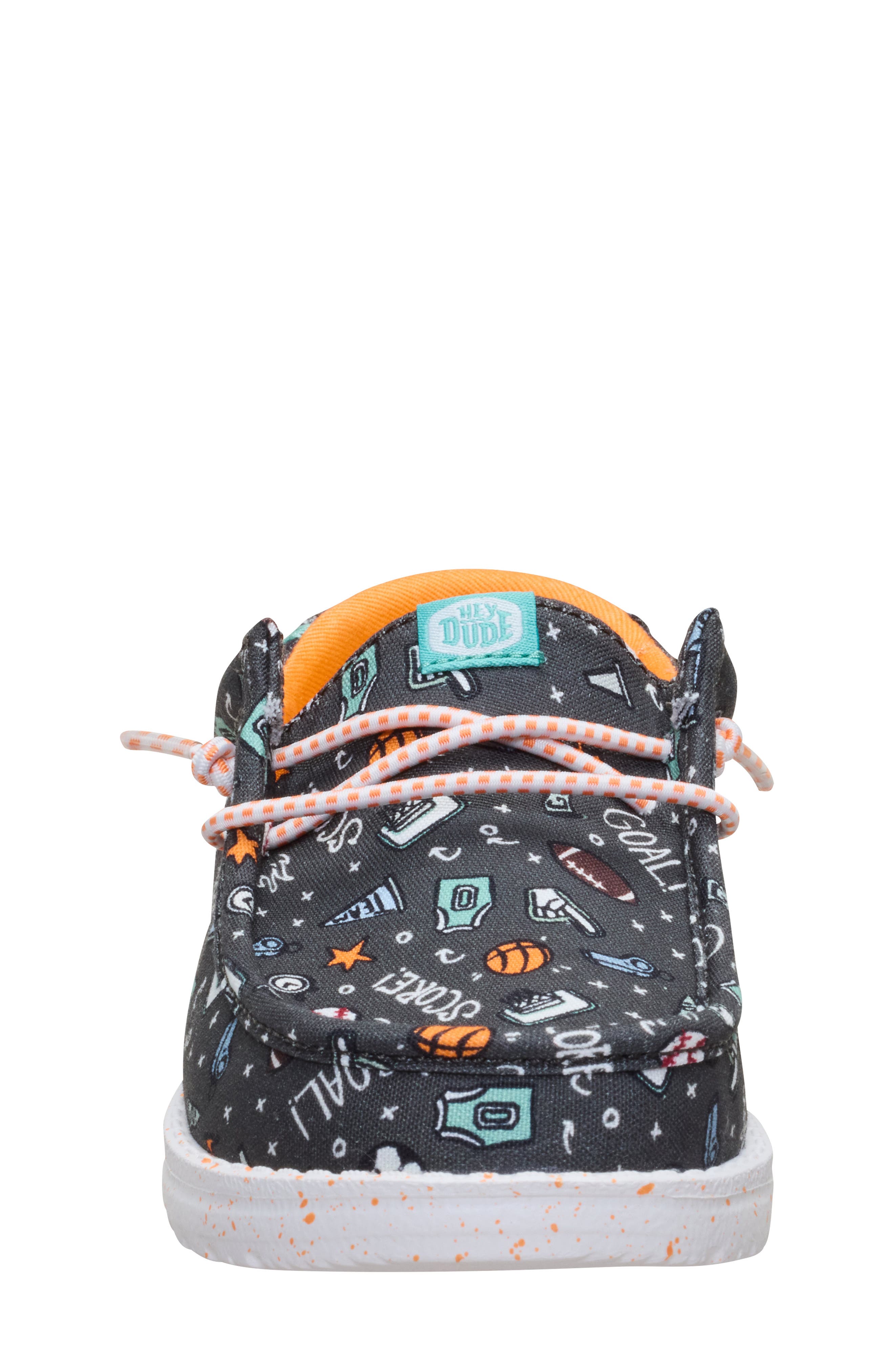 Hey Dude Kids' Wally Sports Fan Slip-On, Alternate, color, Black/ Multi