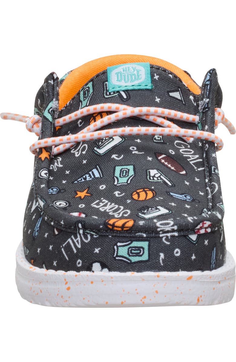 Hey Dude Kids' Wally Sports Fan Slip-On, Alternate, color, Black/ Multi