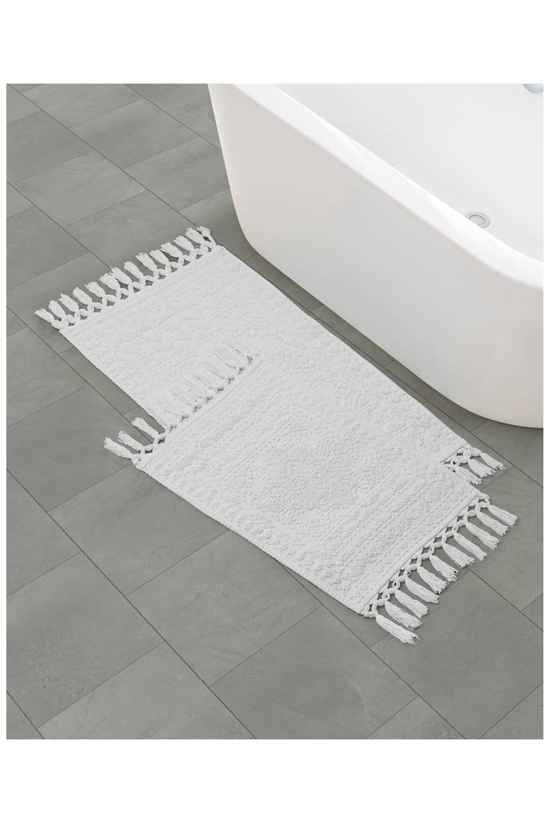 Nellore Fringe 2-Piece Bath Rug, Alternate, color, WHITE
