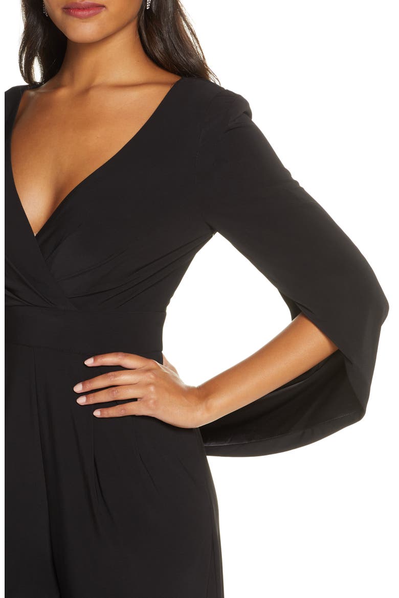 Cape Sleeve Jumpsuit, Alternate, color, BLACK