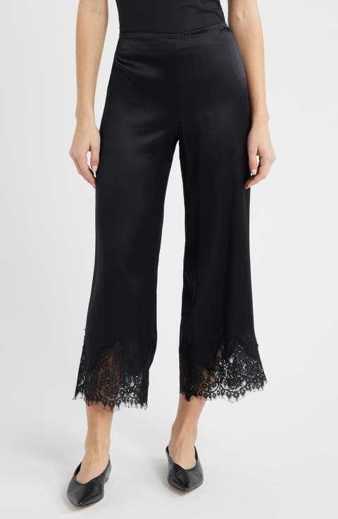 Carolina Silk Lace Hem Pant