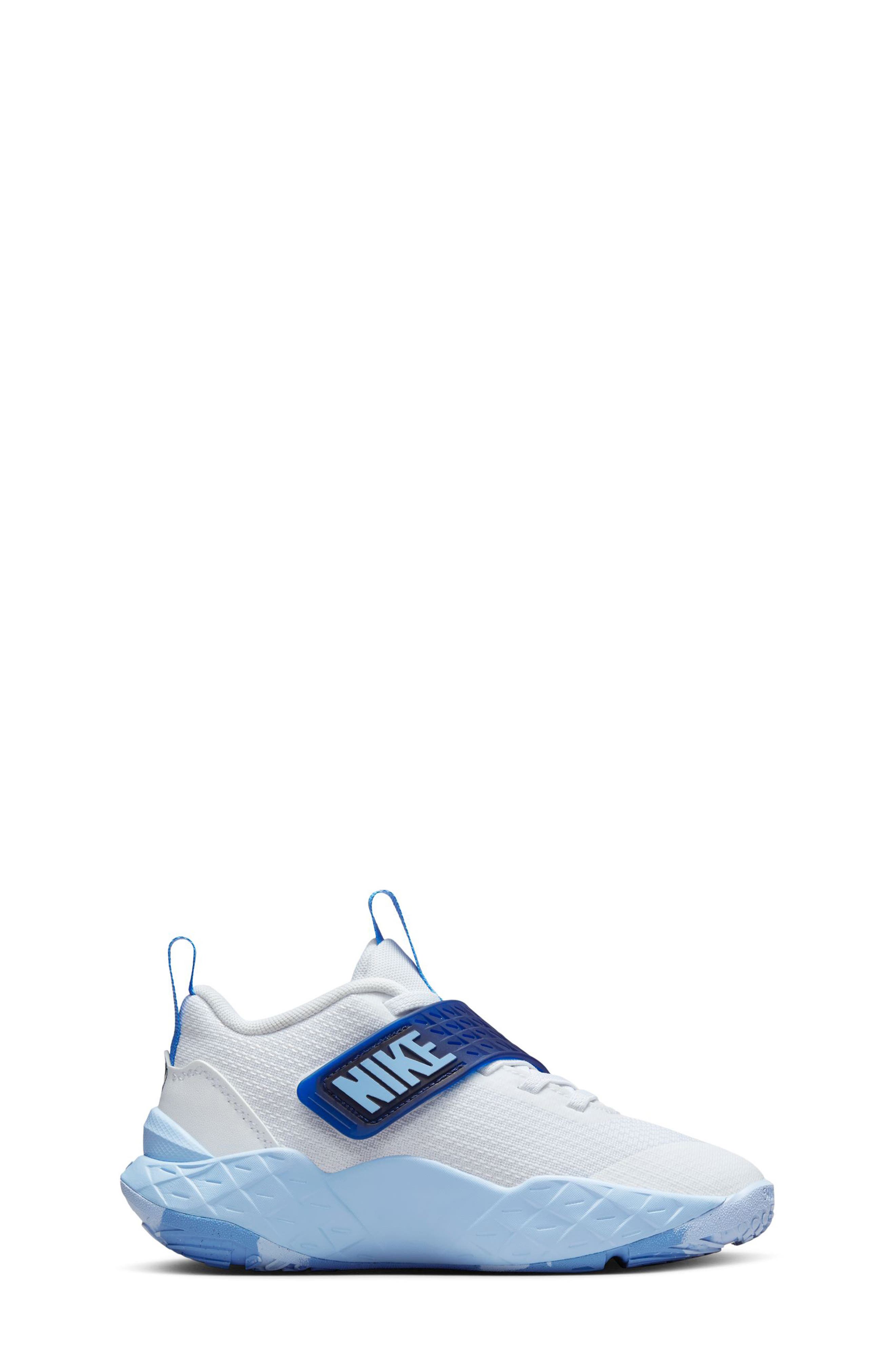Kids' Team Hustle D 12 Basketball Sneaker, Alternate, color, 100 WHITE/UNVBLU